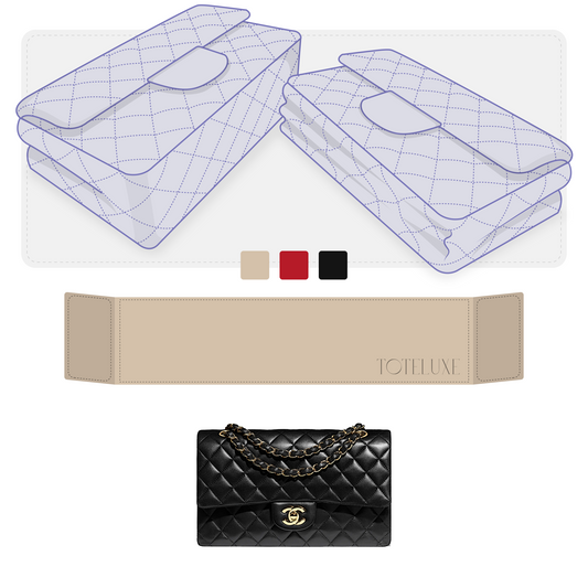 Toteluxe - Chanel Medium Classic Flap Bag Base Shaper - Black Beige Red